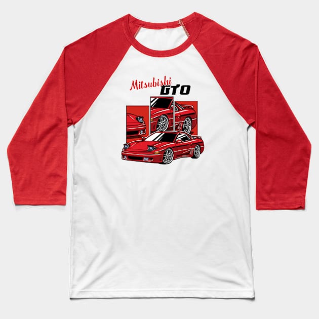 Mitsubishi GTO v2 Baseball T-Shirt by mirailecs